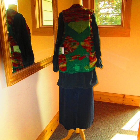 Tommy Hilfinger Button Front Skirt with Oh My Gauze Top & Hand Knitted Vest - Picture 3 of 12